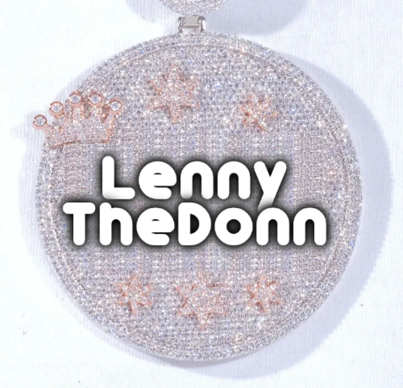 CUSTOM LETTER NECKLACE 3D BIG CROWN DISC sold by The GUU Shop