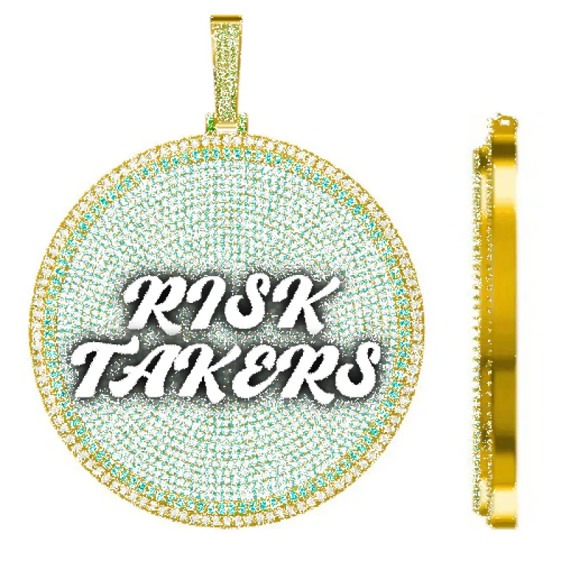 CUSTOM LETTER NECKLACE 3D BIG DISC sold by The GUU Shop