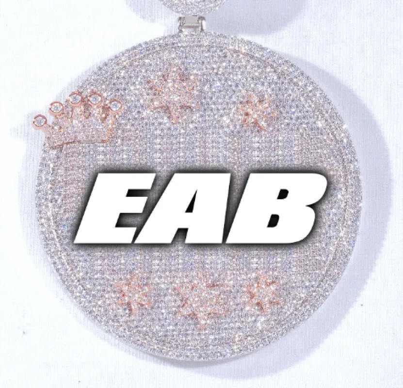 CUSTOM LETTER NECKLACE 3D BIG CROWN DISC sold by The GUU Shop