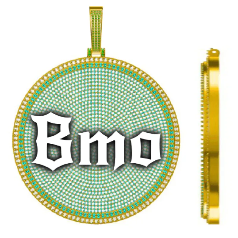 CUSTOM LETTER NECKLACE 3D BIG DISC sold by The GUU Shop