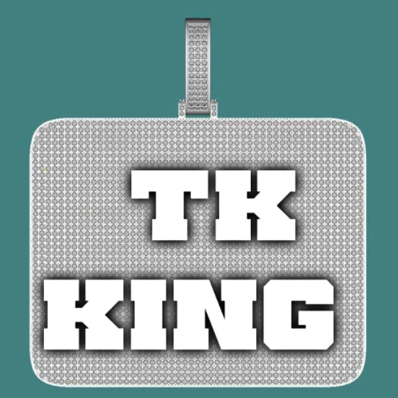 CUSTOM LETTER NECKLACE 3D BIG SQUARE sold by The GUU Shop