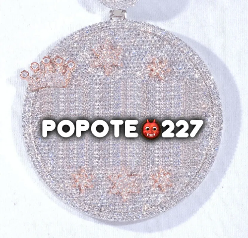 CUSTOM LETTER NECKLACE 3D BIG CROWN DISC sold by The GUU Shop