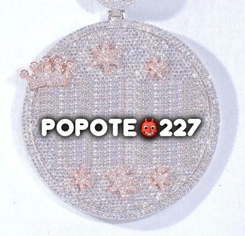 CUSTOM LETTER NECKLACE 3D BIG CROWN DISC sold by The GUU Shop