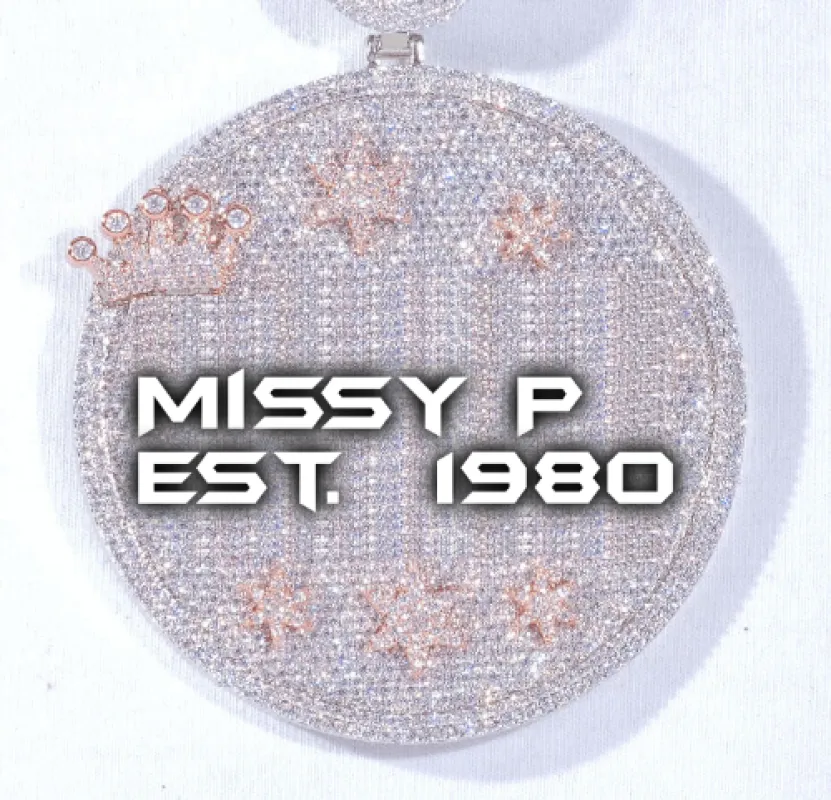 CUSTOM LETTER NECKLACE 3D BIG CROWN DISC made by The GUU Shop