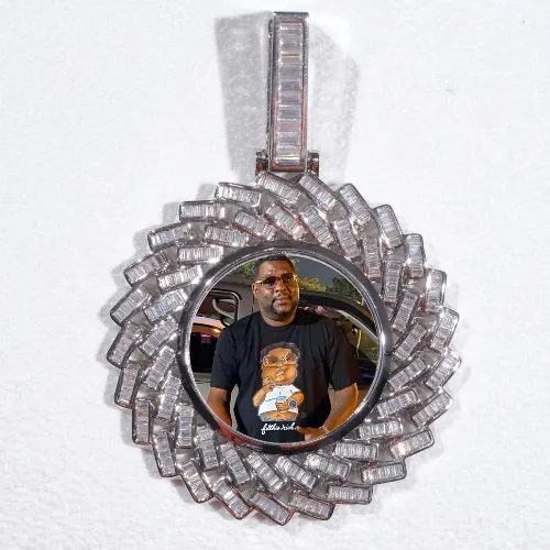 Large 3D Baguette Custom Picture Pendant sold by The GUU Shop