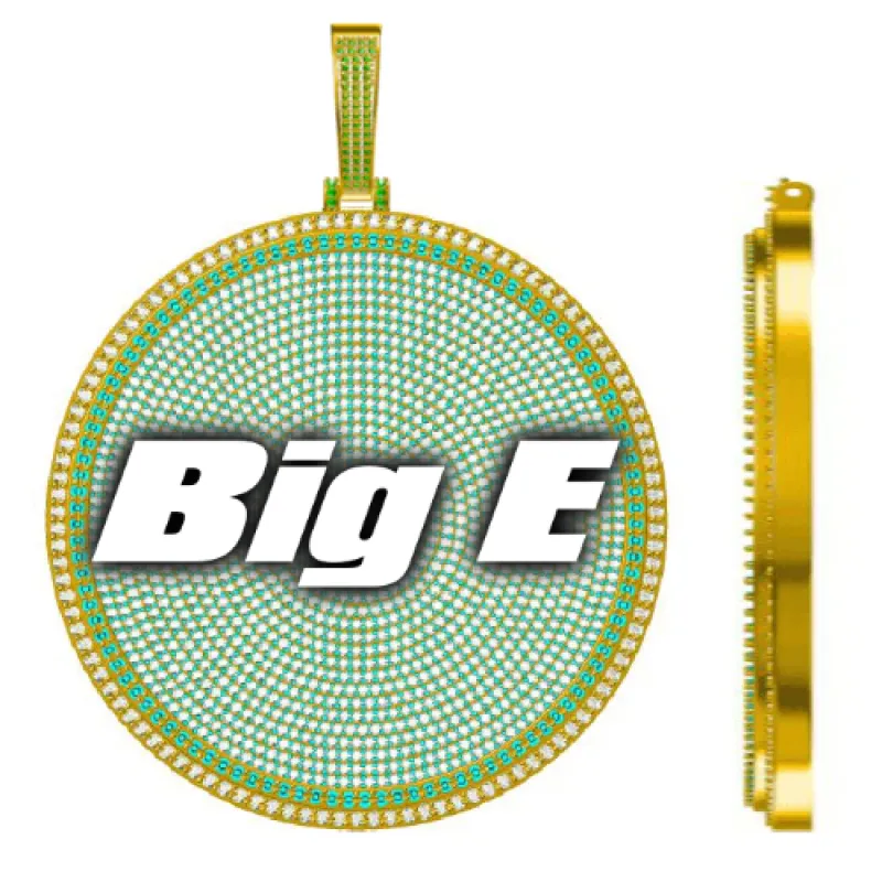 CUSTOM LETTER NECKLACE 3D BIG DISC sold by The GUU Shop