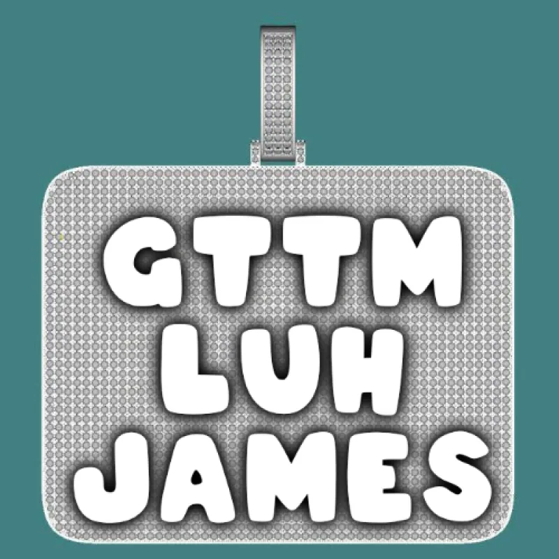 CUSTOM LETTER NECKLACE 3D BIG SQUARE sold by The GUU Shop