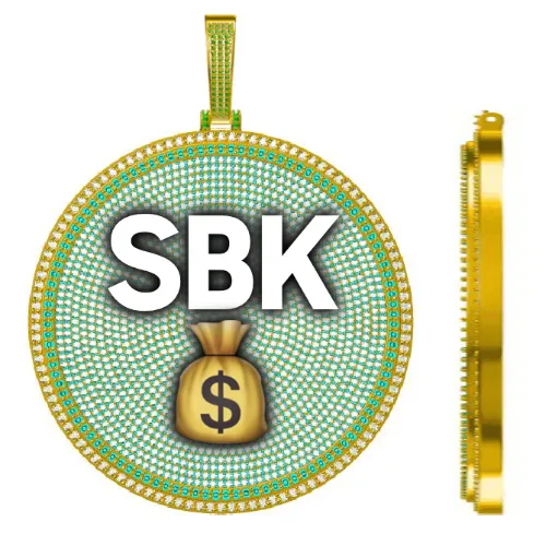 CUSTOM LETTER NECKLACE 3D BIG DISC sold by The GUU Shop