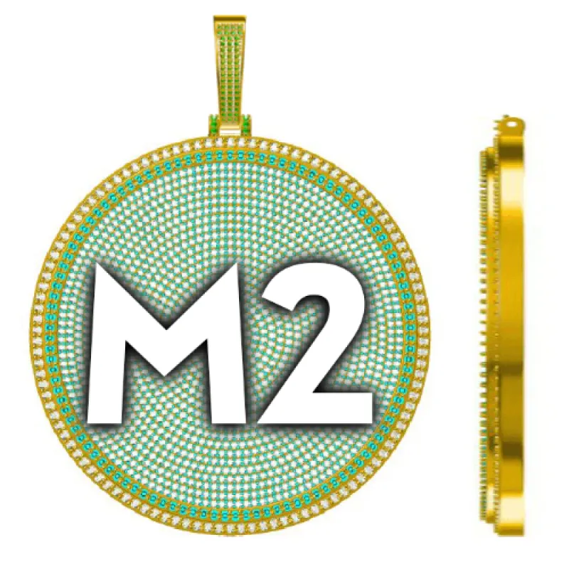 CUSTOM LETTER NECKLACE 3D BIG DISC sold by The GUU Shop