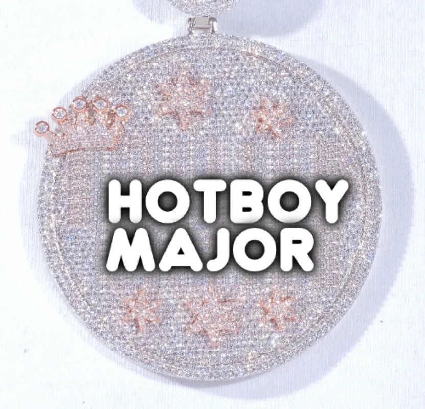 CUSTOM LETTER NECKLACE 3D BIG CROWN DISC sold by The GUU Shop