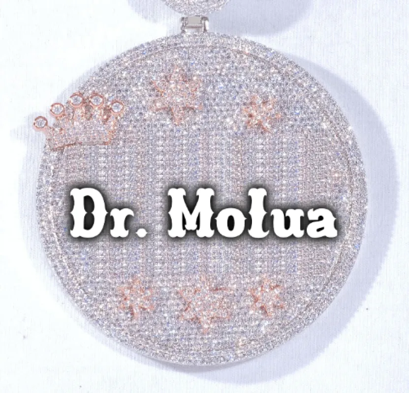 CUSTOM LETTER NECKLACE 3D BIG CROWN DISC made by The GUU Shop