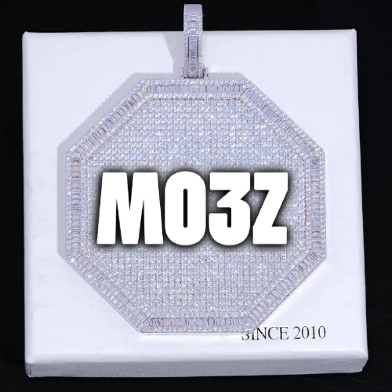 CUSTOM LETTER NECKLACE 3D BIG OCTAGON sold by The GUU Shop