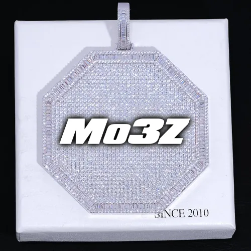 CUSTOM LETTER NECKLACE 3D BIG OCTAGON sold by The GUU Shop