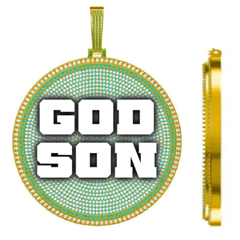 CUSTOM LETTER NECKLACE 3D BIG DISC made by The GUU Shop