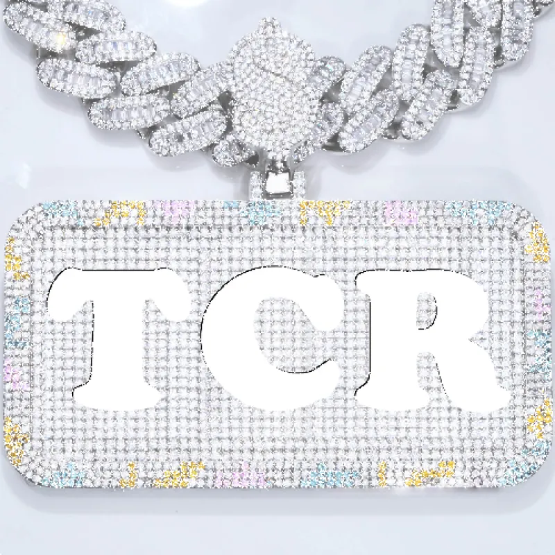 CUSTOM LETTER NECKLACE 3D COLORFUL SQUARE sold by The GUU Shop