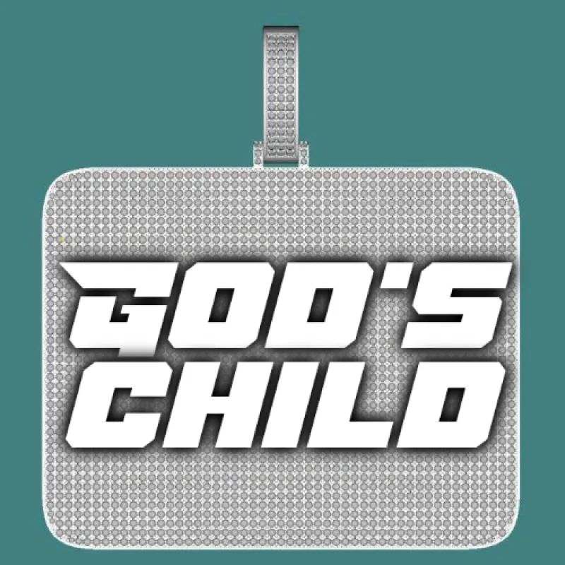 CUSTOM LETTER NECKLACE 3D BIG SQUARE sold by The GUU Shop