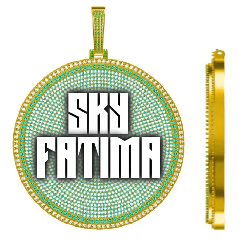 CUSTOM LETTER NECKLACE 3D BIG DISC sold by The GUU Shop