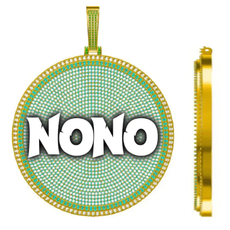 CUSTOM LETTER NECKLACE 3D BIG DISC sold by The GUU Shop