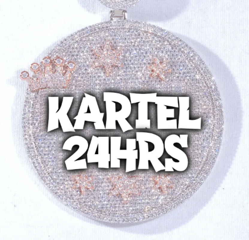 CUSTOM LETTER NECKLACE 3D BIG CROWN DISC sold by The GUU Shop