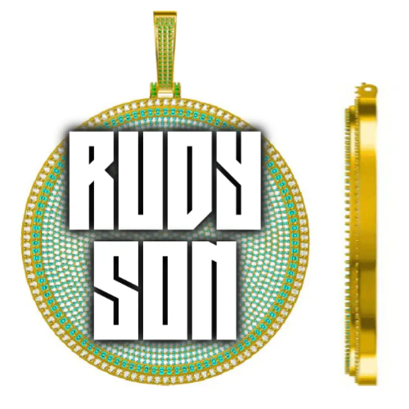 CUSTOM LETTER NECKLACE 3D BIG DISC sold by The GUU Shop