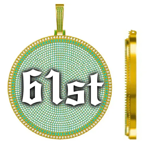 CUSTOM LETTER NECKLACE 3D BIG DISC sold by The GUU Shop