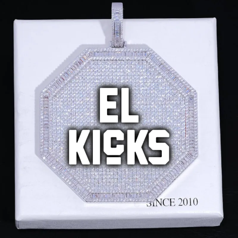 CUSTOM LETTER NECKLACE 3D BIG OCTAGON sold by The GUU Shop