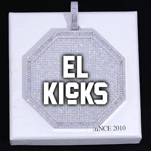 CUSTOM LETTER NECKLACE 3D BIG OCTAGON sold by The GUU Shop