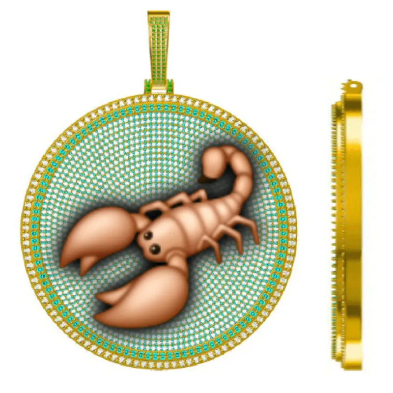 CUSTOM LETTER NECKLACE 3D BIG DISC sold by The GUU Shop