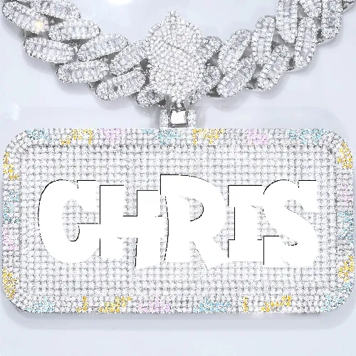 CUSTOM LETTER NECKLACE 3D COLORFUL SQUARE sold by The GUU Shop