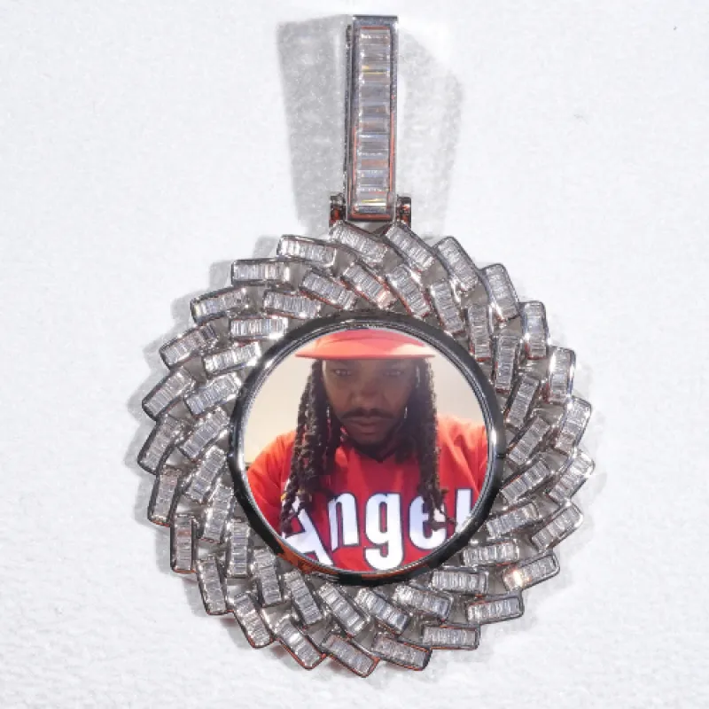 Large 3D Baguette Custom Picture Pendant sold by The GUU Shop