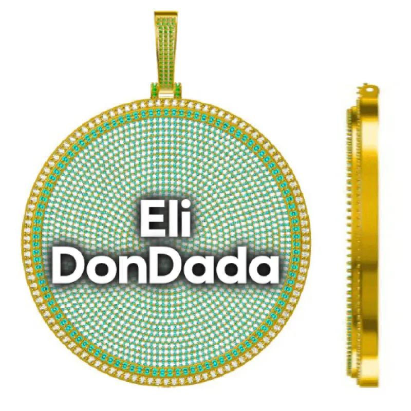 CUSTOM LETTER NECKLACE 3D BIG DISC sold by The GUU Shop