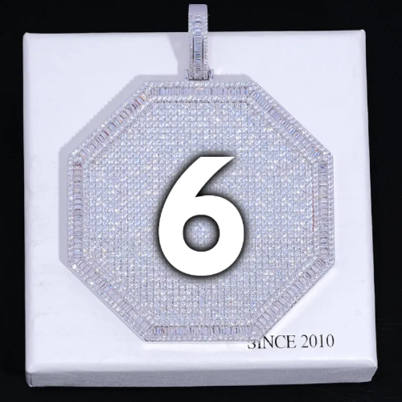 CUSTOM LETTER NECKLACE 3D BIG OCTAGON sold by The GUU Shop