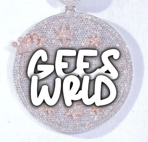 CUSTOM LETTER NECKLACE 3D BIG CROWN DISC sold by The GUU Shop