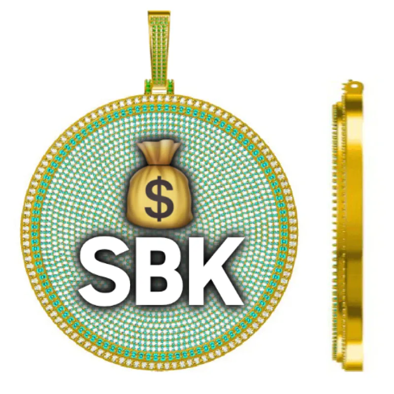 CUSTOM LETTER NECKLACE 3D BIG DISC sold by The GUU Shop