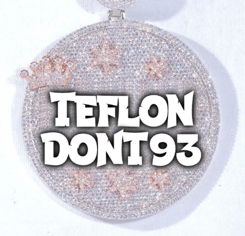 CUSTOM LETTER NECKLACE 3D BIG CROWN DISC sold by The GUU Shop