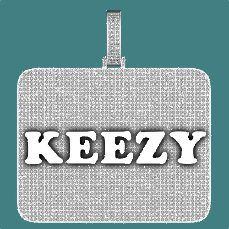 CUSTOM LETTER NECKLACE 3D BIG SQUARE sold by The GUU Shop