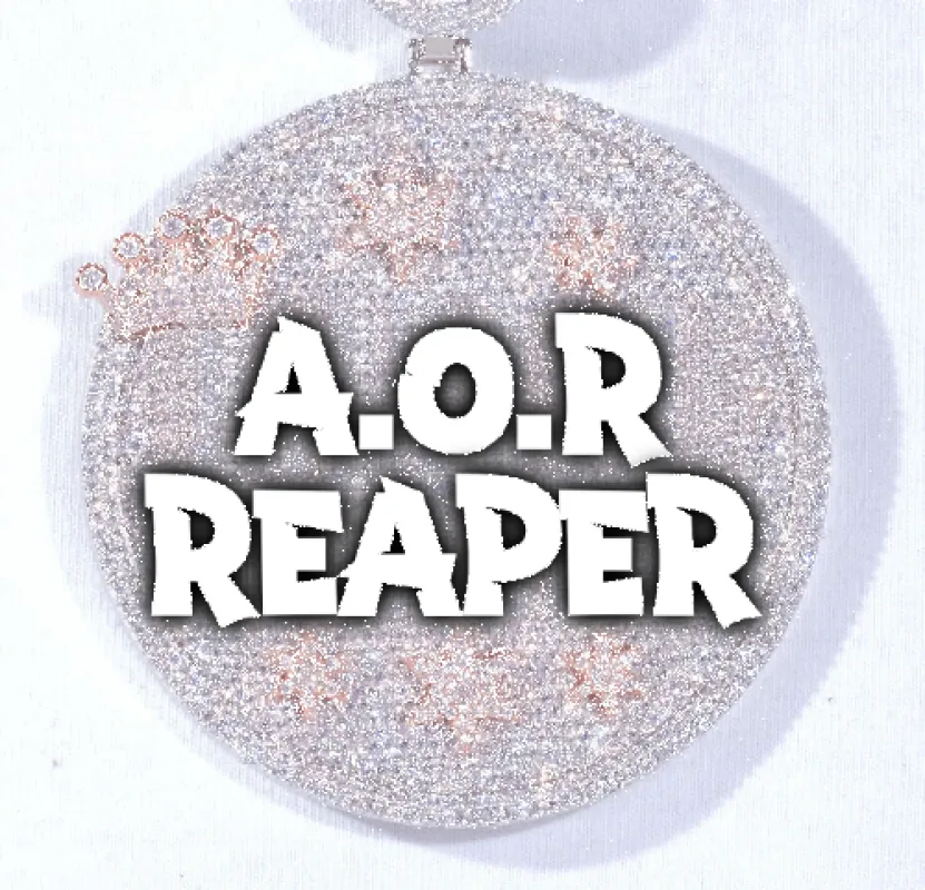 CUSTOM LETTER NECKLACE 3D BIG CROWN DISC made by The GUU Shop