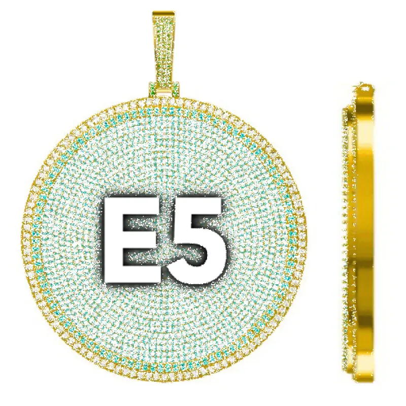 CUSTOM LETTER NECKLACE 3D BIG DISC sold by The GUU Shop