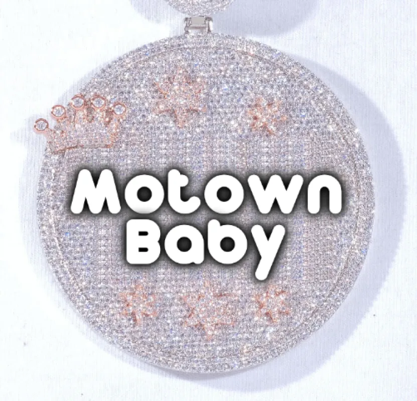 CUSTOM LETTER NECKLACE 3D BIG CROWN DISC sold by The GUU Shop