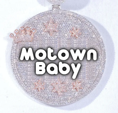 CUSTOM LETTER NECKLACE 3D BIG CROWN DISC sold by The GUU Shop