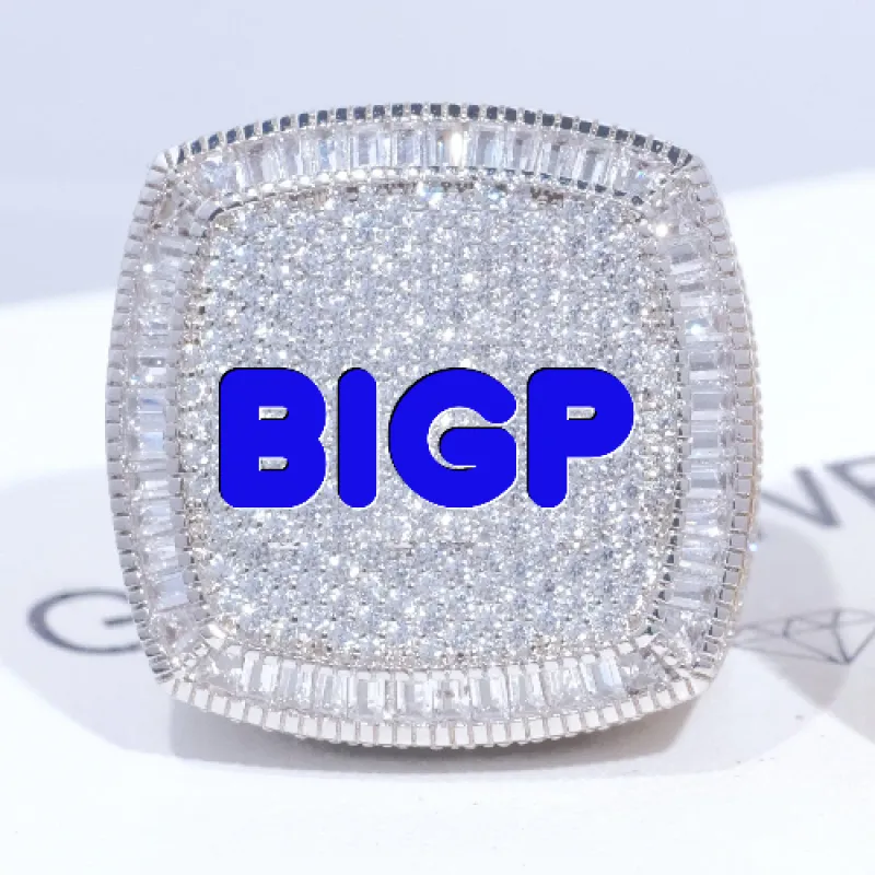 CUSTOM LETTER 3D ICED RING sold by The GUU Shop