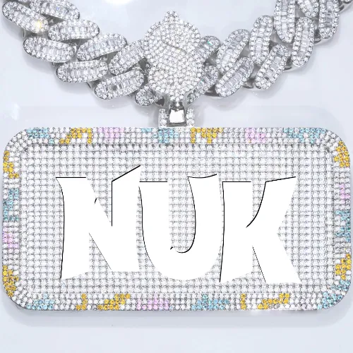 CUSTOM LETTER NECKLACE 3D COLORFUL SQUARE sold by The GUU Shop