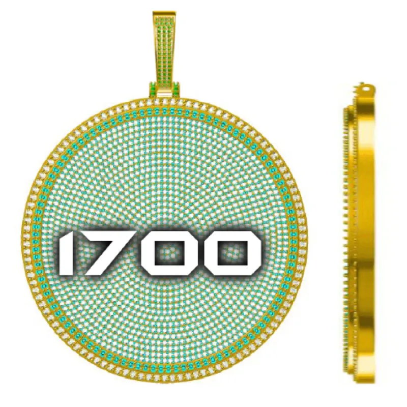 CUSTOM LETTER NECKLACE 3D BIG DISC sold by The GUU Shop