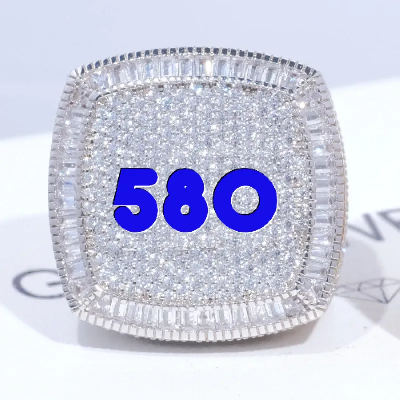 CUSTOM LETTER 3D ICED RING sold by The GUU Shop