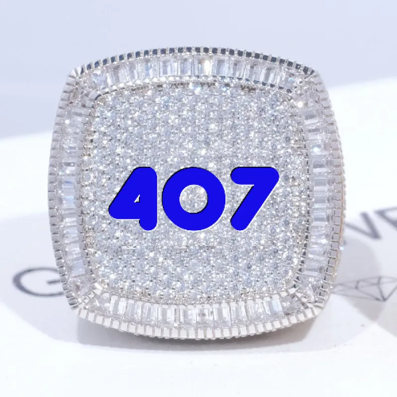 CUSTOM LETTER 3D ICED RING sold by The GUU Shop
