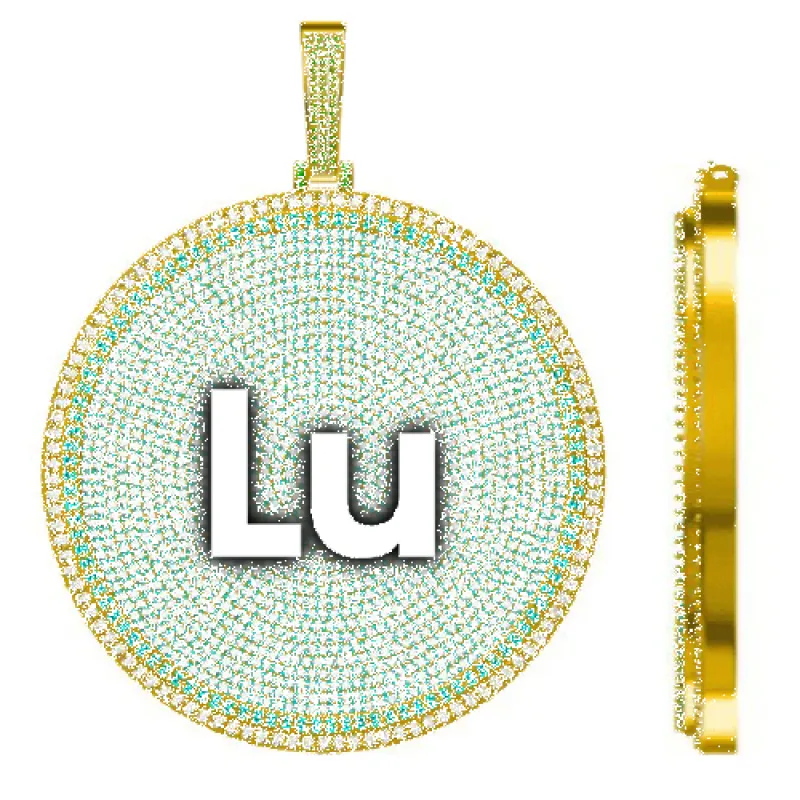 CUSTOM LETTER NECKLACE 3D BIG DISC sold by The GUU Shop