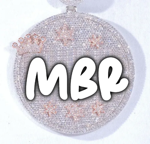 CUSTOM LETTER NECKLACE 3D BIG CROWN DISC sold by The GUU Shop