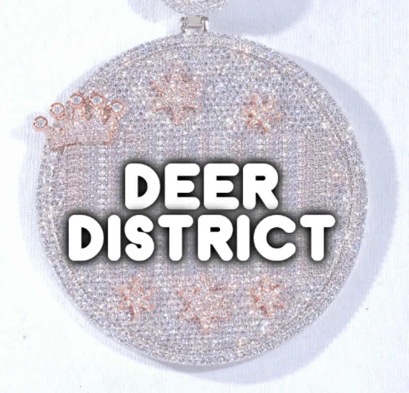 CUSTOM LETTER NECKLACE 3D BIG CROWN DISC sold by The GUU Shop