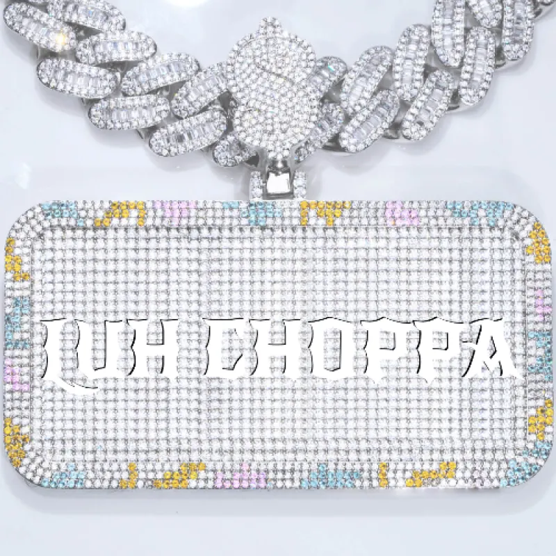 CUSTOM LETTER NECKLACE 3D COLORFUL SQUARE sold by The GUU Shop