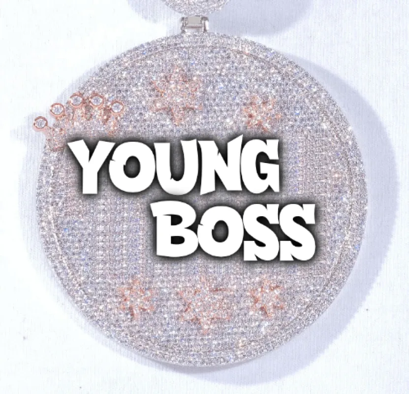 CUSTOM LETTER NECKLACE 3D BIG CROWN DISC sold by The GUU Shop